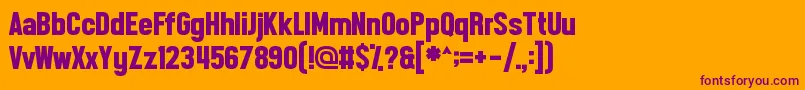 Front Page Neue Font – Purple Fonts on Orange Background