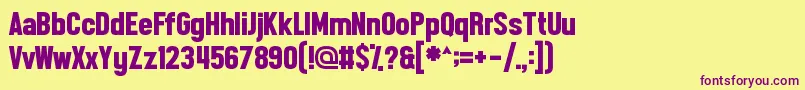 Front Page Neue Font – Purple Fonts on Yellow Background