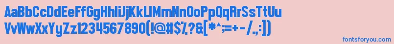 Front Page News Font – Blue Fonts on Pink Background