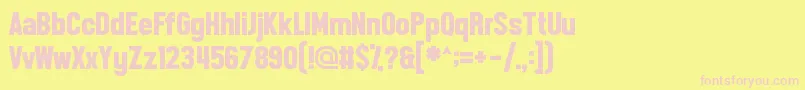 Front Page News Font – Pink Fonts on Yellow Background