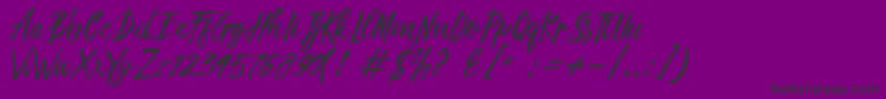 Fronte Script-Schriftart – Schwarze Schriften auf violettem Hintergrund