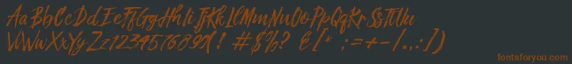 Fronte Script-fontti – ruskeat fontit mustalla taustalla