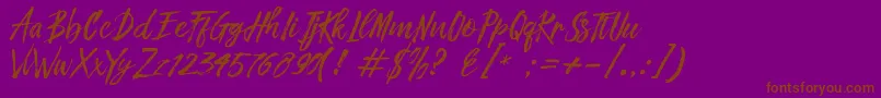 Fronte Script-fontti – ruskeat fontit violetilla taustalla