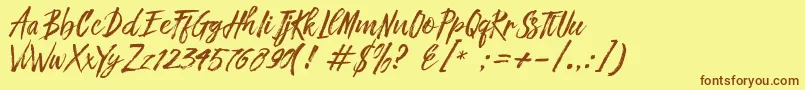 fuente Fronte Script – Fuentes Marrones Sobre Fondo Amarillo