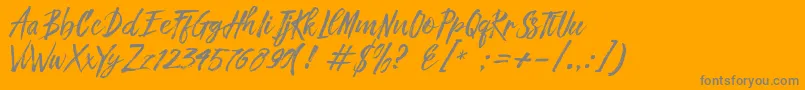 Fronte Script-Schriftart – Graue Schriften auf orangefarbenem Hintergrund