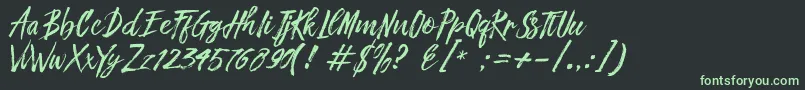 Fronte Script Font – Green Fonts on Black Background