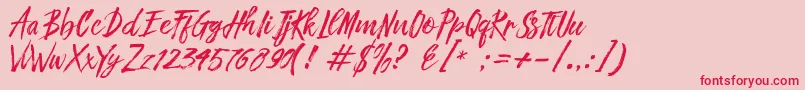 fuente Fronte Script – Fuentes Rojas Sobre Fondo Rosa