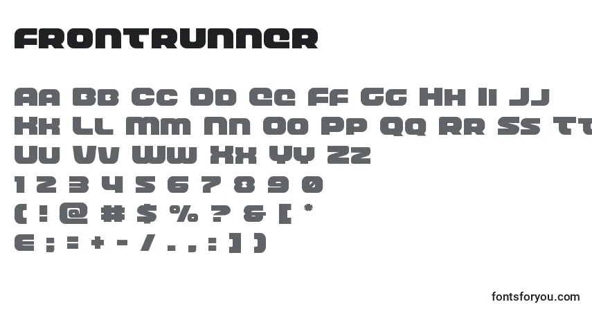 Czcionka Frontrunner – alfabet, cyfry, specjalne znaki