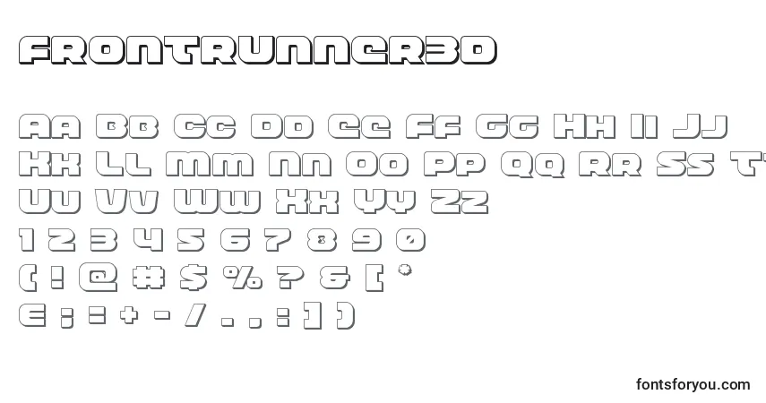 A fonte Frontrunner3d – alfabeto, números, caracteres especiais