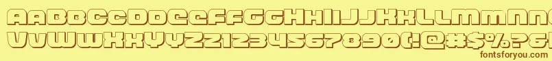 frontrunner3d Font – Brown Fonts on Yellow Background