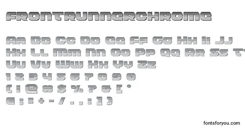 Schriftart Frontrunnerchrome – Alphabet, Zahlen, spezielle Symbole