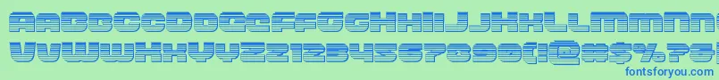 frontrunnerchrome Font – Blue Fonts on Green Background