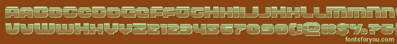 frontrunnerchrome-fontti – vihreät fontit ruskealla taustalla