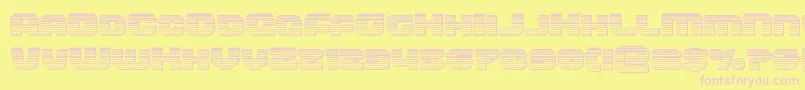 frontrunnerchrome-Schriftart – Rosa Schriften auf gelbem Hintergrund