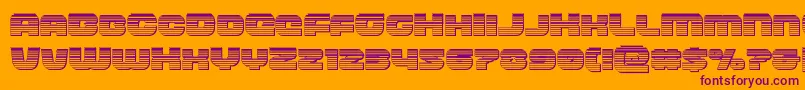 Czcionka frontrunnerchrome – fioletowe czcionki na pomarańczowym tle