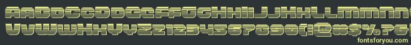 フォントfrontrunnerchrome – 黒い背景に黄色の文字