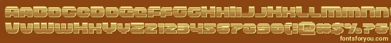 frontrunnerchrome-fontti – keltaiset fontit ruskealla taustalla
