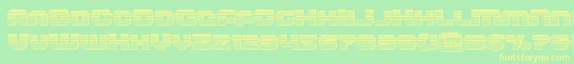 frontrunnerchrome Font – Yellow Fonts on Green Background