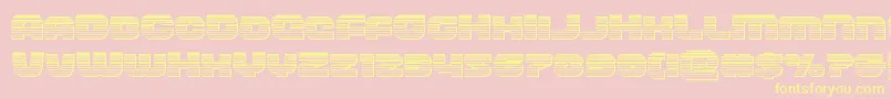 frontrunnerchrome-Schriftart – Gelbe Schriften auf rosa Hintergrund