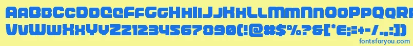 frontrunnercond Font – Blue Fonts on Yellow Background