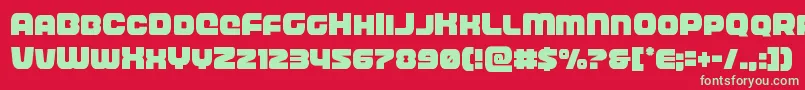 frontrunnercond Font – Green Fonts on Red Background