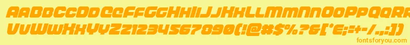 frontrunnercondital Font – Orange Fonts on Yellow Background