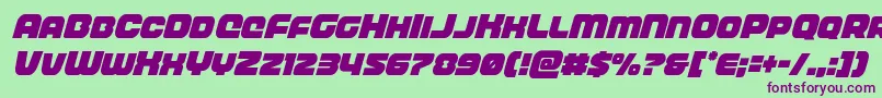 frontrunnercondital Font – Purple Fonts on Green Background