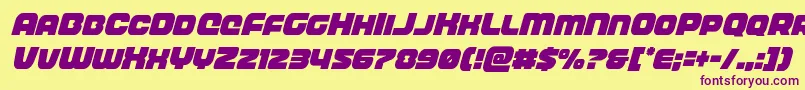 frontrunnercondital Font – Purple Fonts on Yellow Background