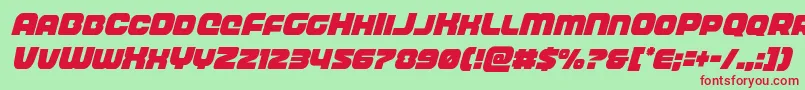 frontrunnercondital Font – Red Fonts on Green Background