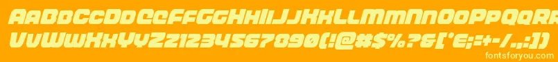 frontrunnercondital Font – Yellow Fonts on Orange Background