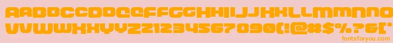 frontrunnerdropcase-fontti – oranssit fontit vaaleanpunaisella taustalla