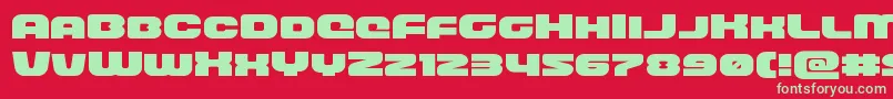 frontrunnerexpand Font – Green Fonts on Red Background