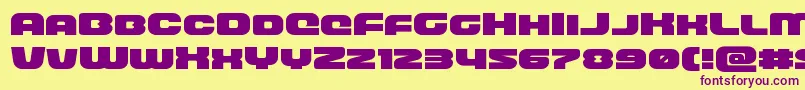 frontrunnerexpand Font – Purple Fonts on Yellow Background