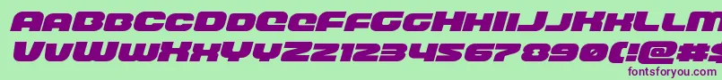 frontrunnerexpandital Font – Purple Fonts on Green Background