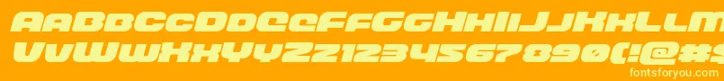 frontrunnerexpandital Font – Yellow Fonts on Orange Background