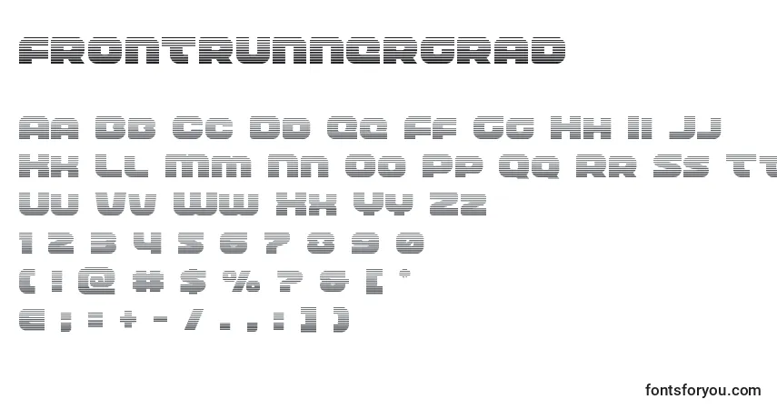 Schriftart Frontrunnergrad – Alphabet, Zahlen, spezielle Symbole
