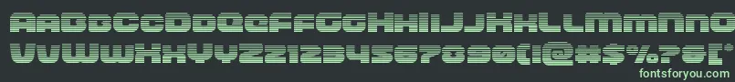 frontrunnergrad-fontti – vihreät fontit mustalla taustalla