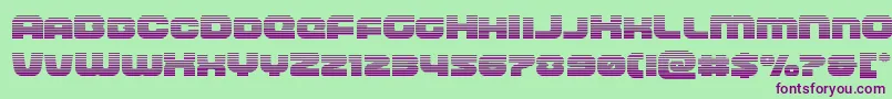 Czcionka frontrunnergrad – fioletowe czcionki na zielonym tle