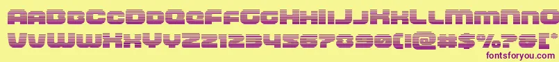 frontrunnergrad Font – Purple Fonts on Yellow Background