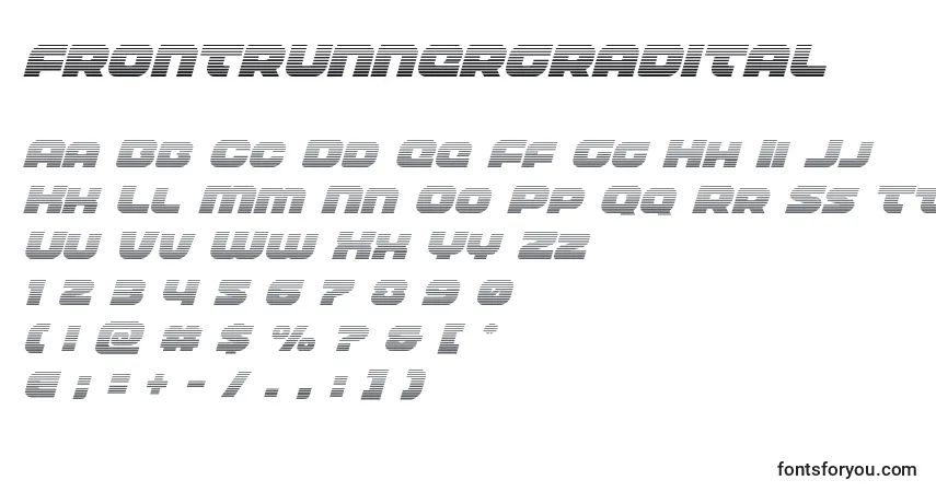 Schriftart Frontrunnergradital – Alphabet, Zahlen, spezielle Symbole