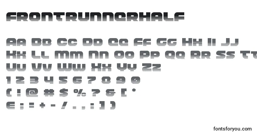 Frontrunnerhalf Font – alphabet, numbers, special characters