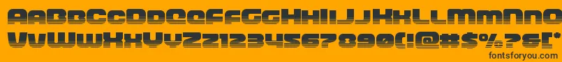 frontrunnerhalf-Schriftart – Schwarze Schriften auf orangefarbenem Hintergrund