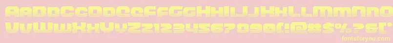 Fonte frontrunnerhalf – fontes amarelas em um fundo rosa