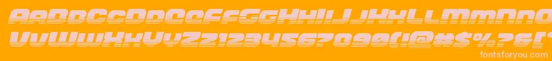 frontrunnerhalfital-fontti – vaaleanpunaiset fontit oranssilla taustalla