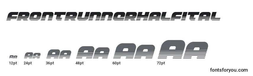 Размеры шрифта Frontrunnerhalfital