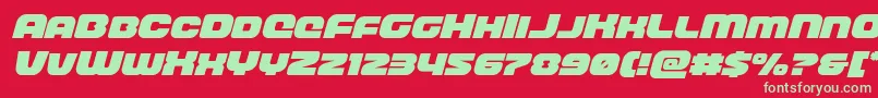frontrunnerital Font – Green Fonts on Red Background
