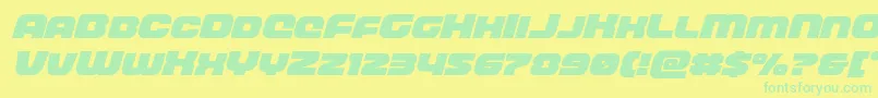 frontrunnerital-Schriftart – Grüne Schriften auf gelbem Hintergrund