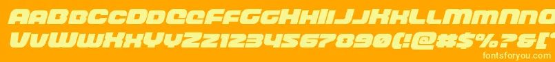 Fonte frontrunnerital – fontes amarelas em um fundo laranja