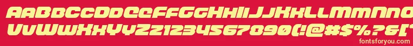 frontrunnerital Font – Yellow Fonts on Red Background