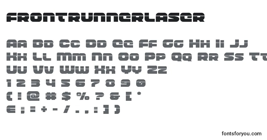 A fonte Frontrunnerlaser – alfabeto, números, caracteres especiais